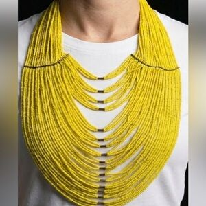 Elegant Yellow Beaded Necklace